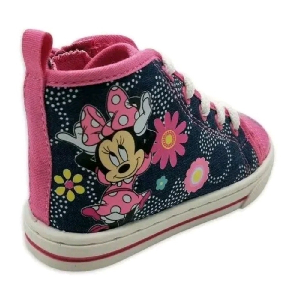 New Girls Disney Minnie Mouse Hi Top Sneakers Toddler size 8 denim blue …
